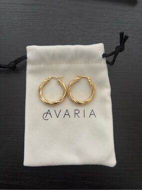 Avaria Gold Twisted Hoop Earrings - Women Jewelry